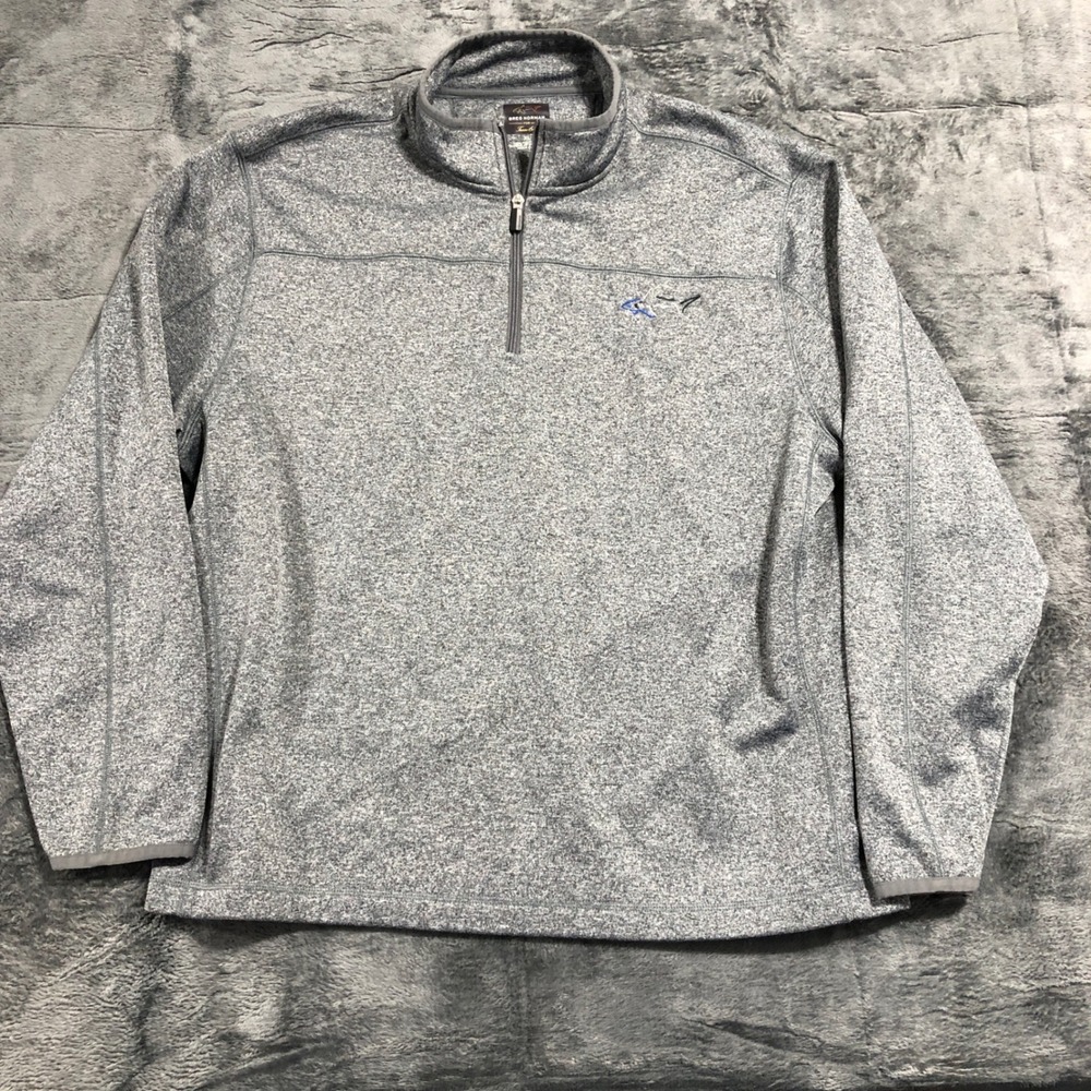 Greg Norman for Tasso Elba Mens XL Gray Marled Quarter Zip Pullover Sweater